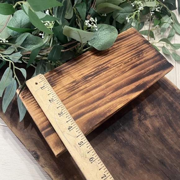 Reclaimed Wood Pedestal Tray Rustic Handmade - Picture 7 of 8